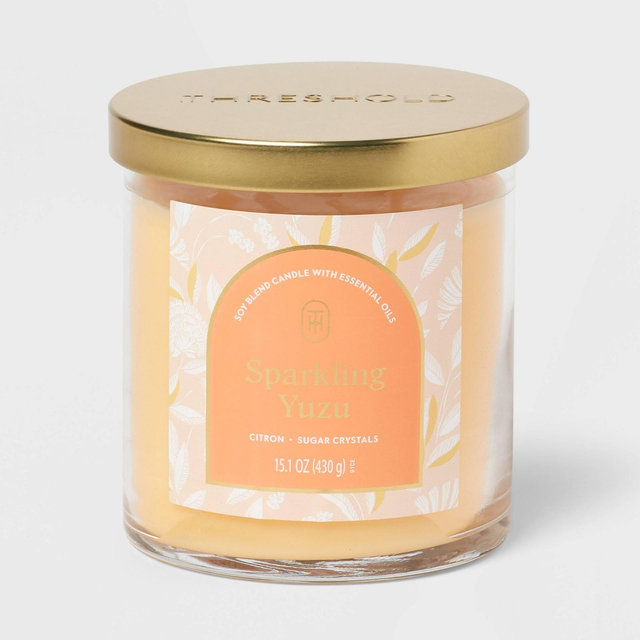 2-Wick Lidded Glass Jar Candle Sparkling Yuzu 15.1oz - Threshold™