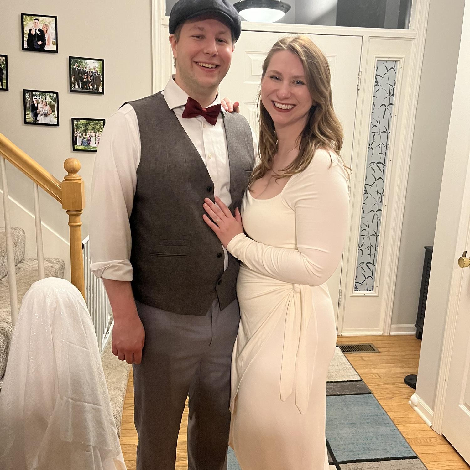 Enjoying a spooky murder mystery party with friends