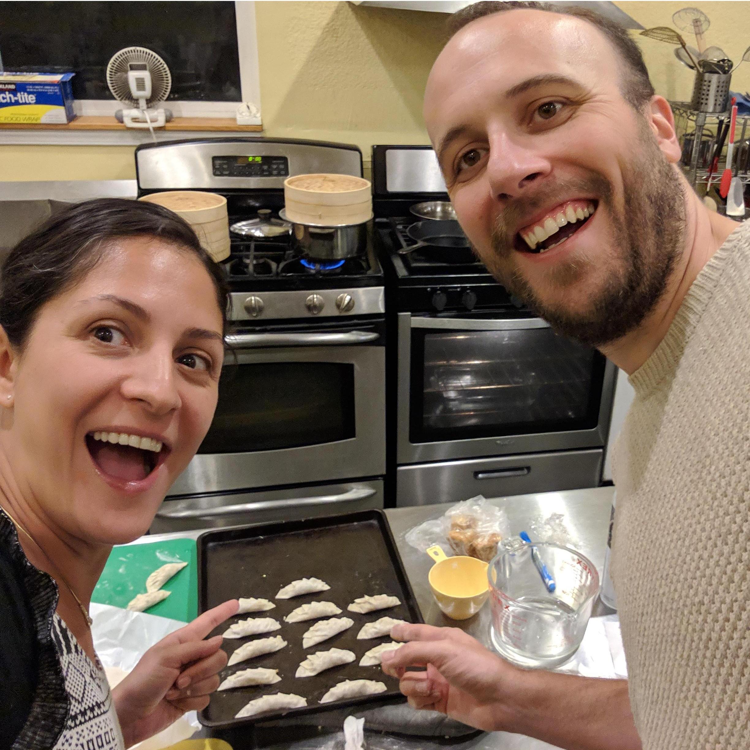 We made dumplings for Valentine's day!