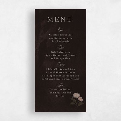Chocolate, Brown Wedding Menu - Brocard