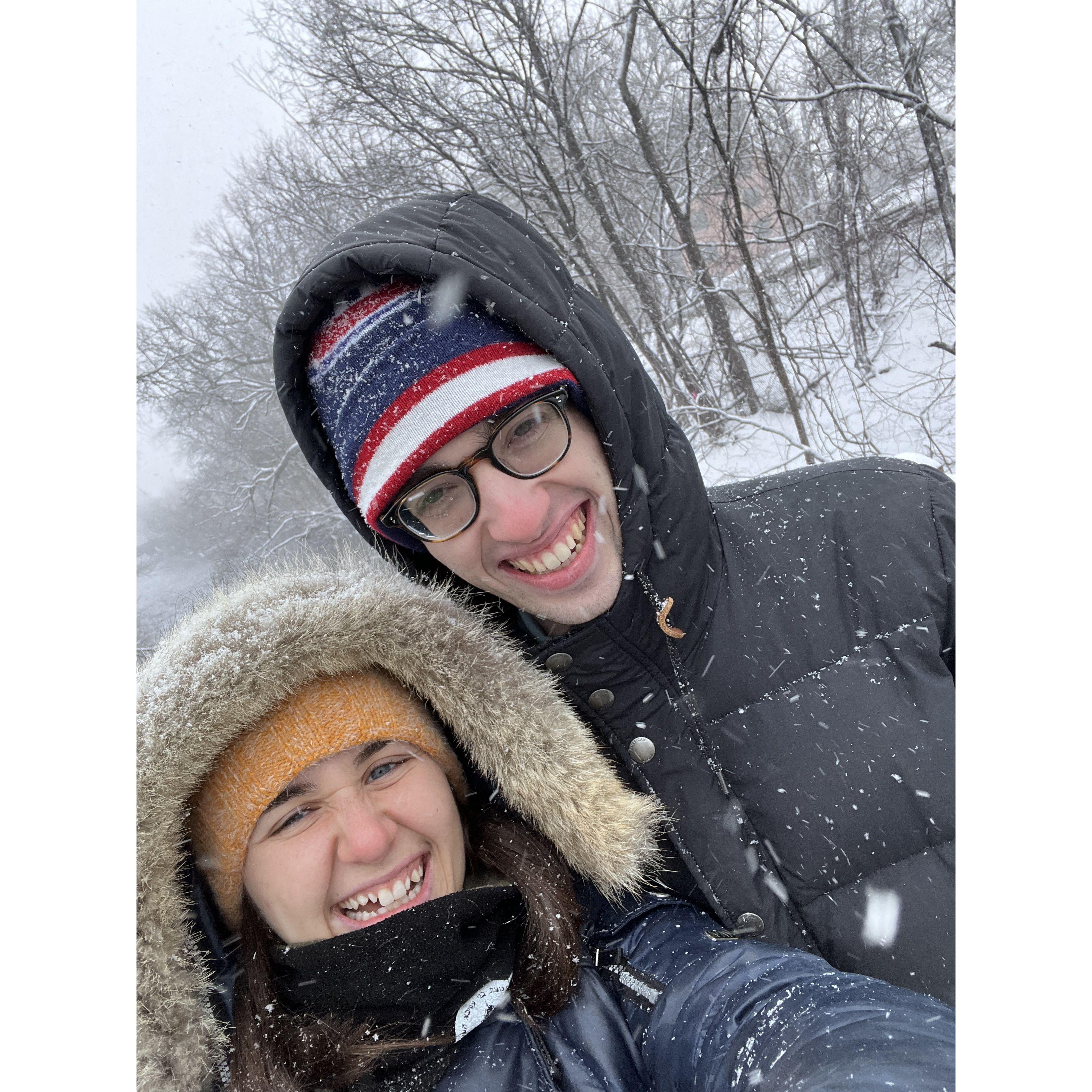 A snowy day at Brandeis January 2024