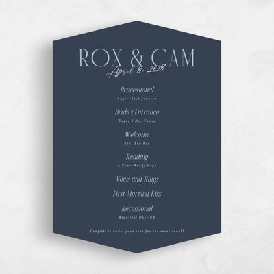 Blue Diamond Wedding Program - Kosrae
