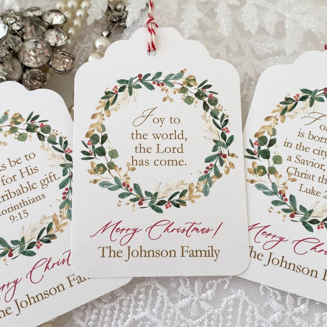 Christmas Bible Verse Gift Tags Label, Scripture Christmas Tags, Christmas Tags, Personalized Christmas Tags, Printed Hostess Christmas Tags