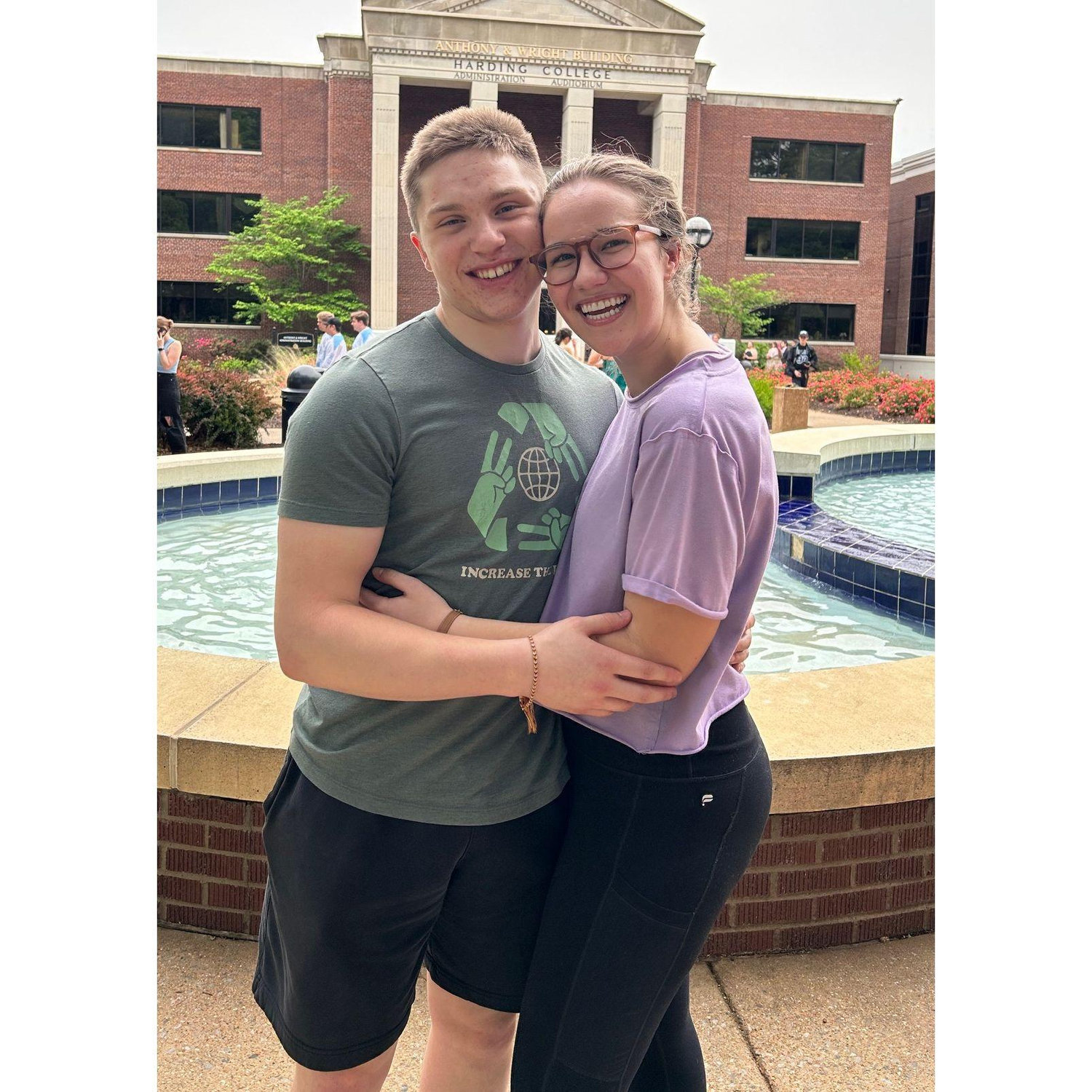Ty studied abroad in Greece, four months of long distance! Our first picture together after he got back!