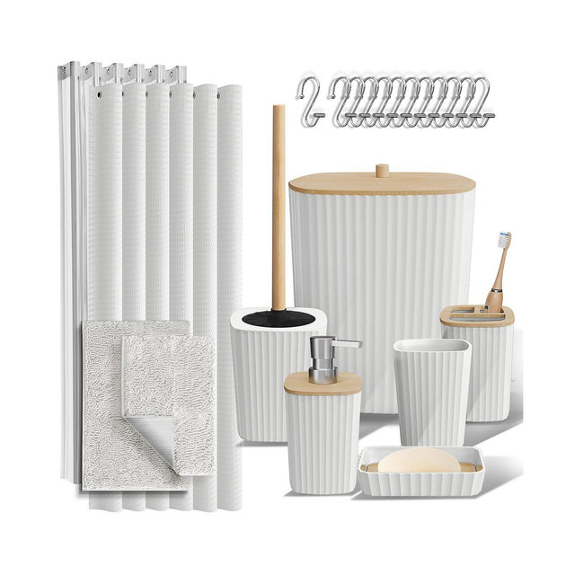 Clara Clark 22 Piece Complete Bathroom & Vanity Accessories Set