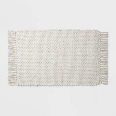 Fringe Bath Rug White - Threshold™