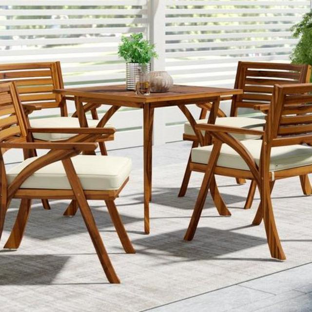 Wayfair, Mercury Row- Ajax 5 Piece Dining Set with Cushions