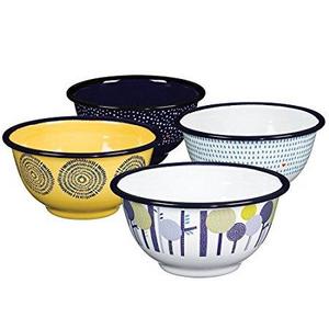 Wild and Wolf Folklore "Night and Day" Enamel Set of 4 Bowls