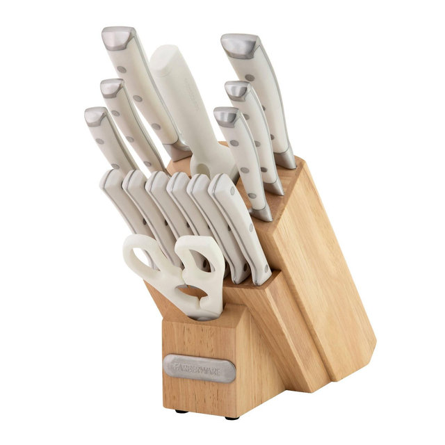 Farberware 15pc Forged Triple Rivet Set - White Three Step