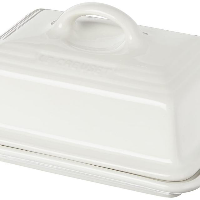 Le Creuset Stoneware Butter Dish, 6.75" x 5" x 3.5", White