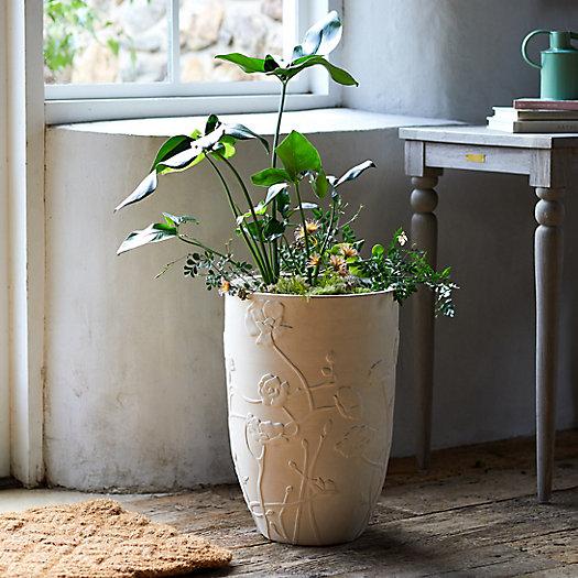 Pressed Flower Ceramic Planter