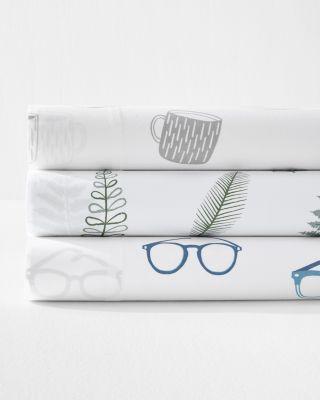 NEW Conversational Organic-Cotton Percale Bedding