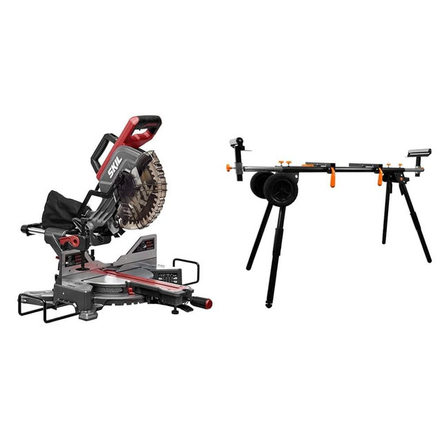 Skil 10" Dual Bevel Sliding Compound Miter Saw (MS6305-00) and WEN Miter Saw Stand (MSA330)