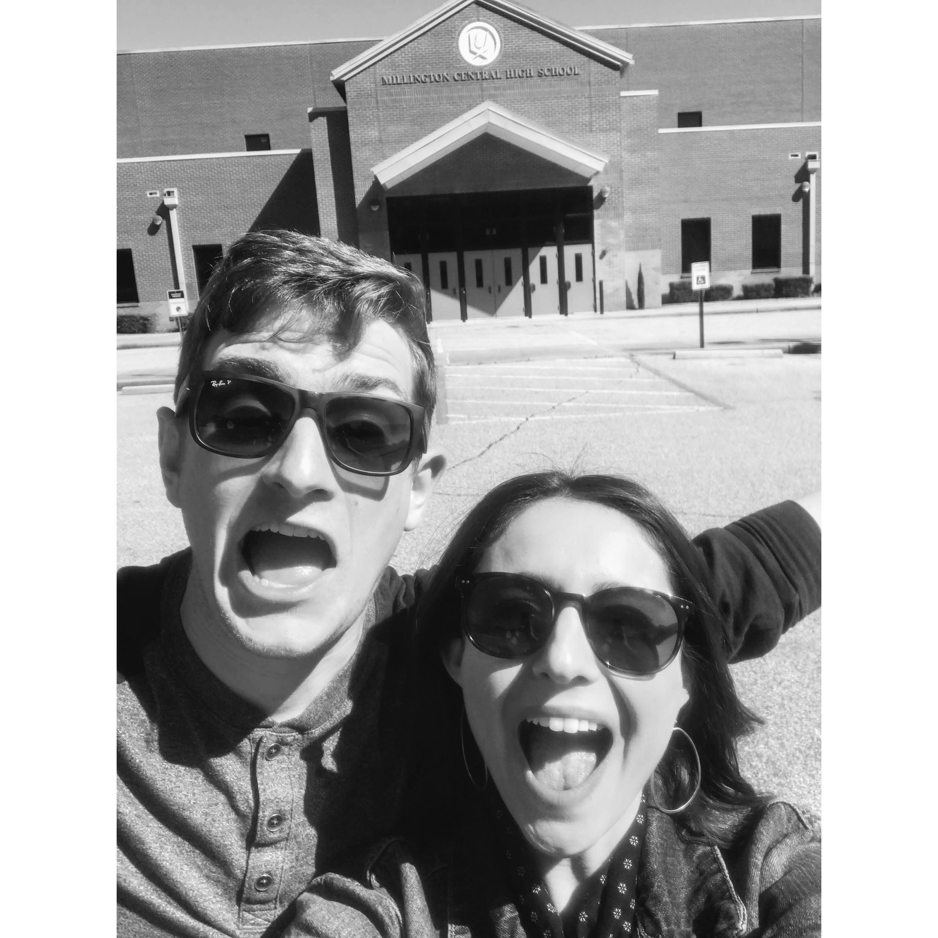 Our next adventure is doing life with our future Young Life friends at Millington High School! This is how pumped we are...