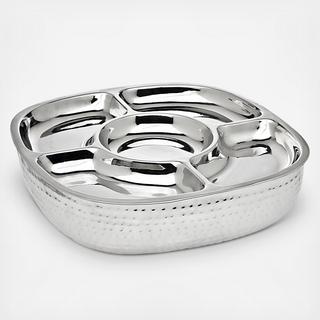 Double Wall Hammered 5 Section Dip Server