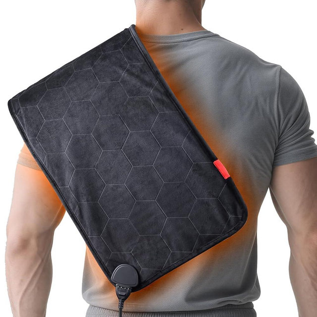 InVarme Extra Hot Heating Pad: Max 160℉ Dual Graphene Deeper Pain Relief for Back - 8 Electric Heating Levels for Leg Neck Shoulders Cramps - Gifts for Father Husband - 12" x 24" 4H Auto Off
