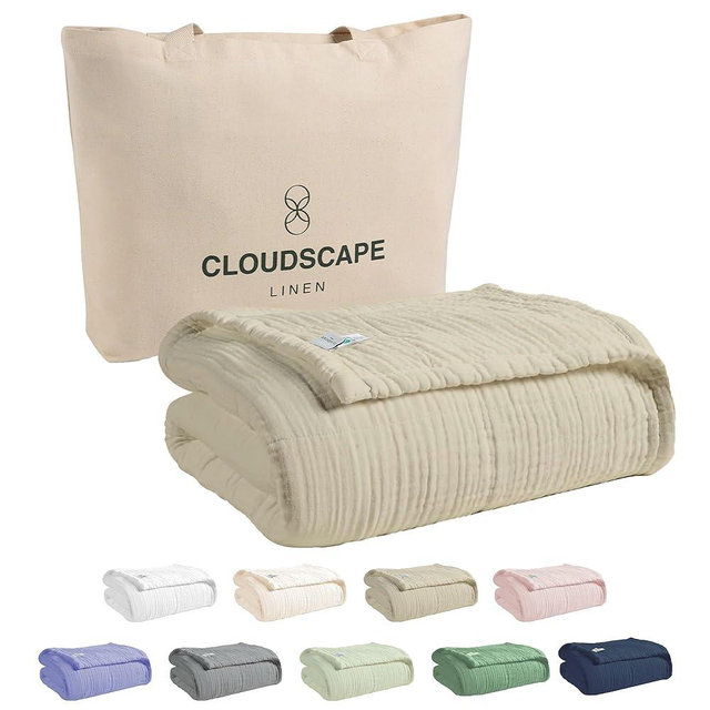 Soft 8 Layer Muslin Cotton Blanket King Size,100% Organic Cotton Blanket, Lightweight and Breathable for All Season, Best for Spring, 92x108, Fog