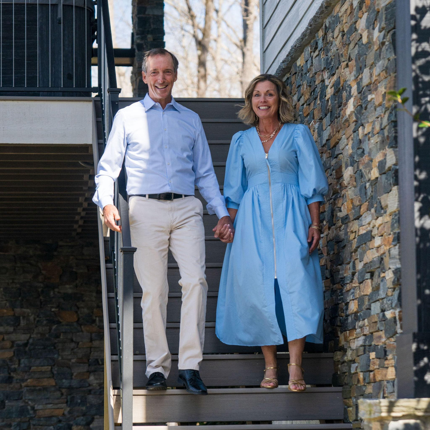 Edward and Heidi Giard, walking down the aisle