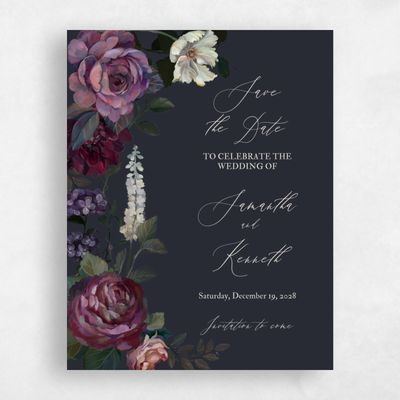 Ebony, Black Wedding Save the Date - Mystic Portrait
