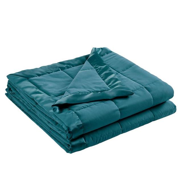Madison Park Windom Down Alternative Blanket, Premium 3M Scotchgard Moisture Wicking Treatment, Lightweight and Soft Bed Cover For All Season, Satin Trim, Teal Full/Queen