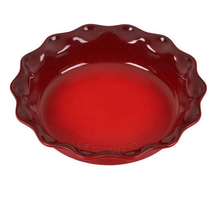 Heritage Fluted Pie Dish in color Cerise (red)