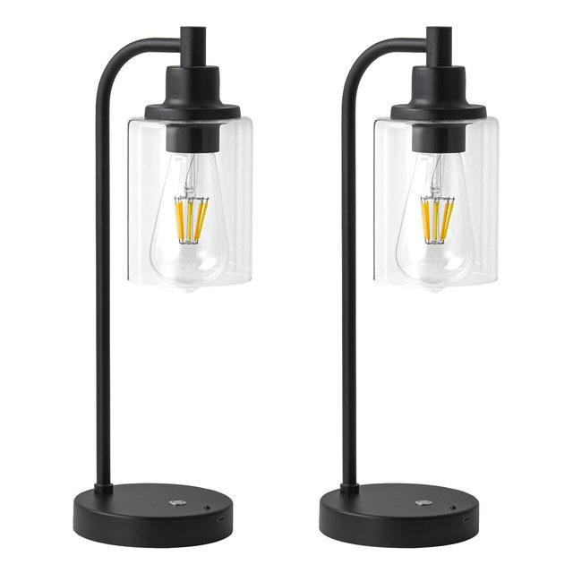 C Cattleya 2-Pack 16” 3CCT Dimmable Cordless Table Lamp with ST64 Edison Bulbs and Remote Control