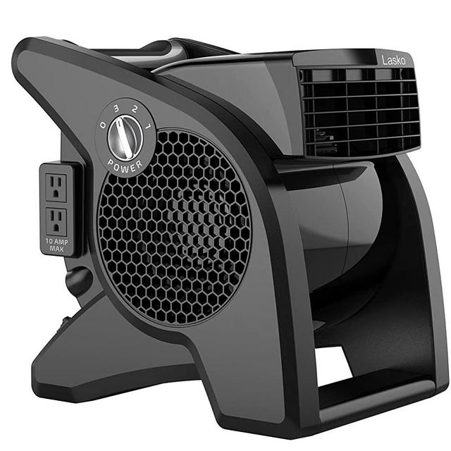 Lasko High Velocity Pro-Performance Pivoting Utility Fan for Cooling, Ventilating, Exhausting and Drying at Home, Job Site and Work Shop, Black Grey U15617