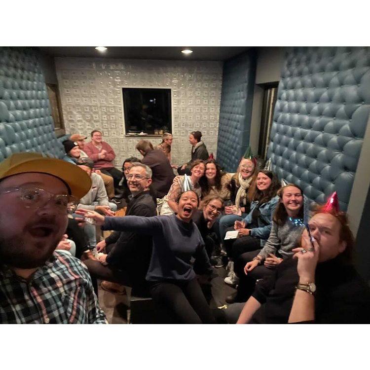 We met playing trivia and went back every week :)