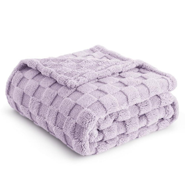 Bedsure Lavender Fleece Blanket for Couch - Super Soft Cozy Blankets for Women, Cute Small Blanket for Girls, 50x60 Inches