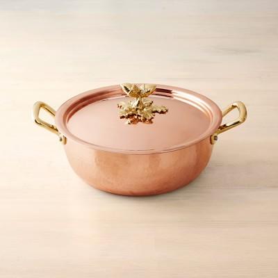 Ruffoni Historia Hammered Copper Chef Pan with Vine Lid, 4-Qt. in