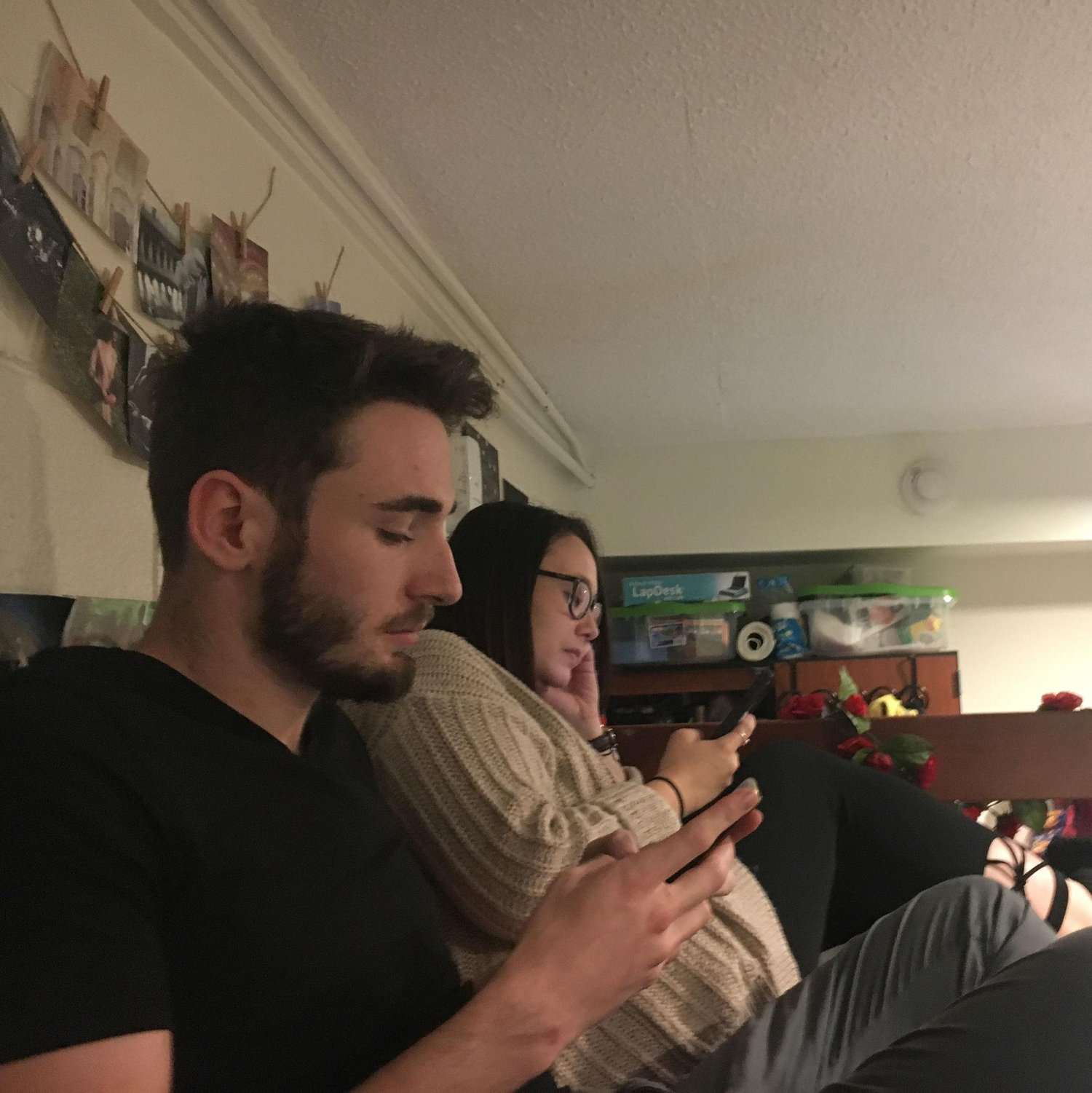 A month after Hunter and Cara started dating Hunter would come to Hanna & Cara's dorm room to hang out while Cara walked home from class. Hanna has been there through every step of our relationship!