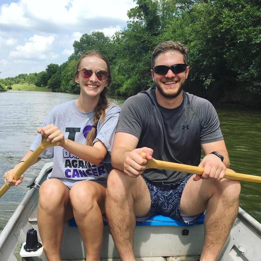 Paddling the jon boat around the river at the Mitchell ranch, summer 2019