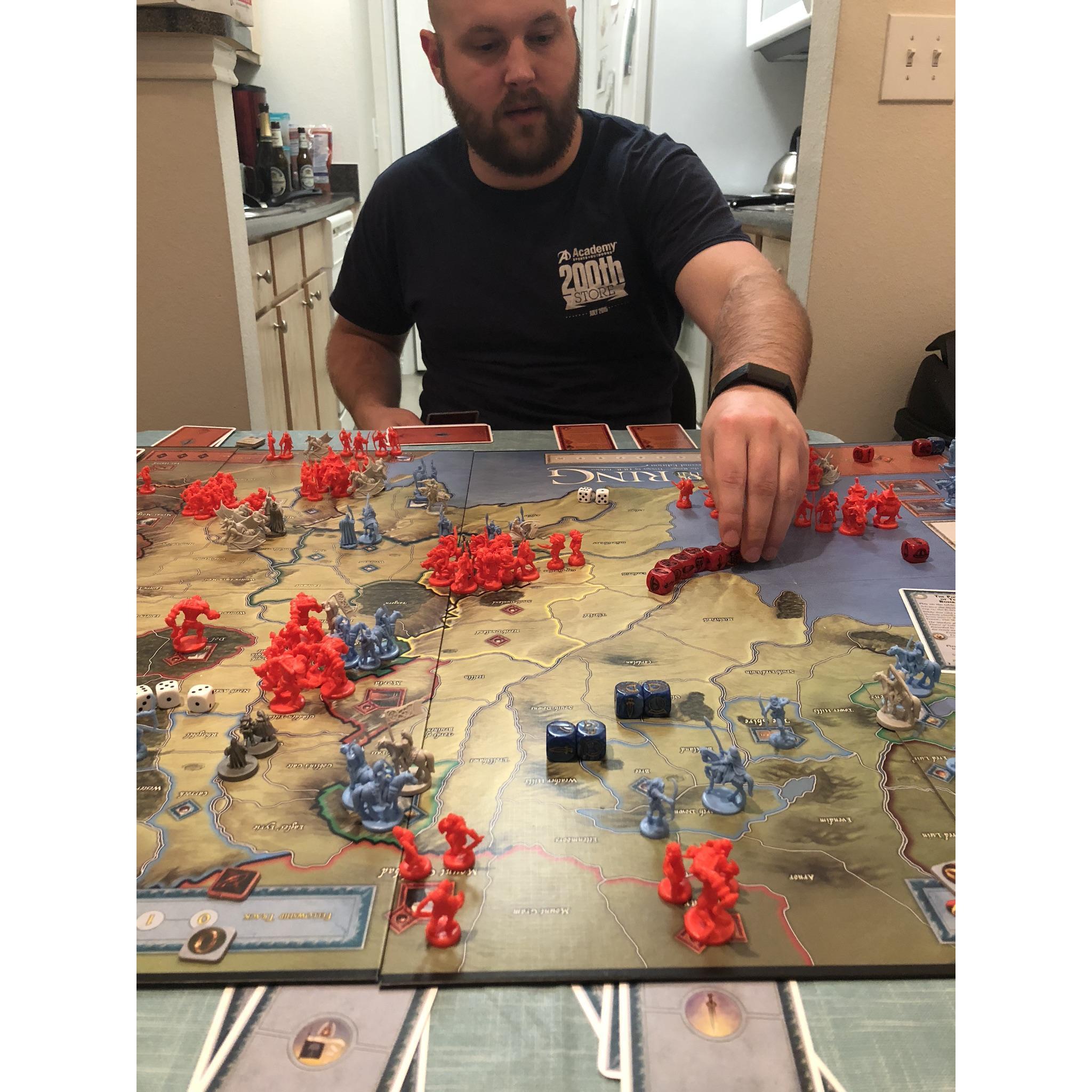 Our favorite game to play together, War of the Ring. This was a present that Steven got for Rachel for Christmas.
