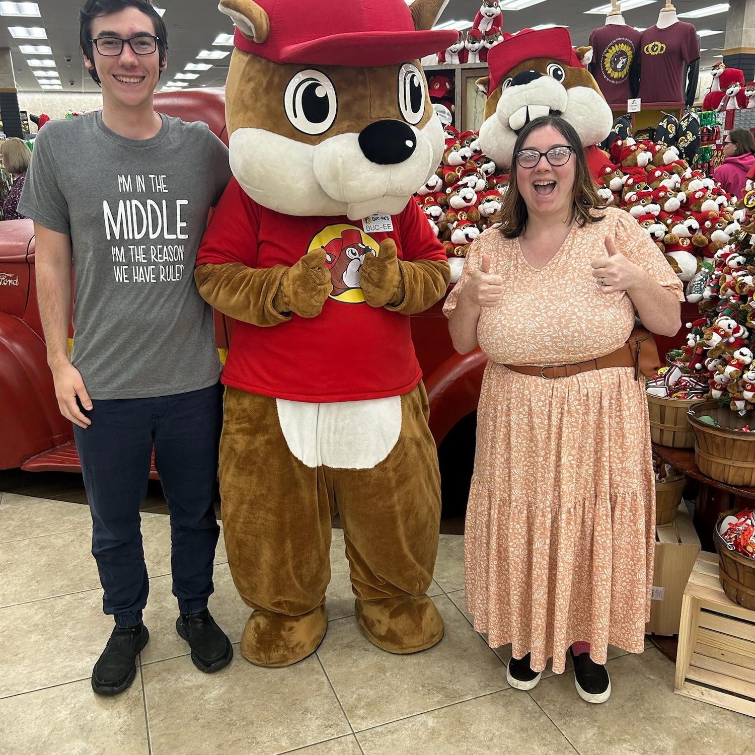 Met an absolute icon, Buc-ee! As you can probably tell, we were ecstatic to meet him.