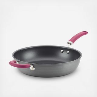 Create Delicious Hard-Anodized Aluminum Nonstick Deep Skillet