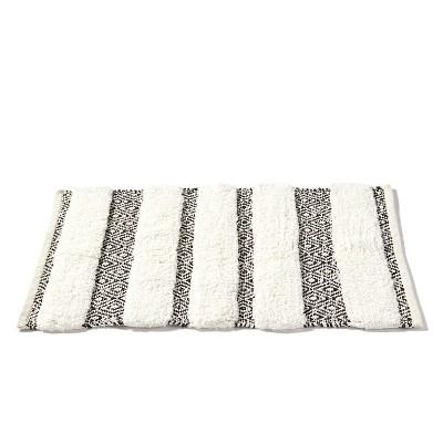Stripes Bath Rug Beige - Saturday Knight Ltd.