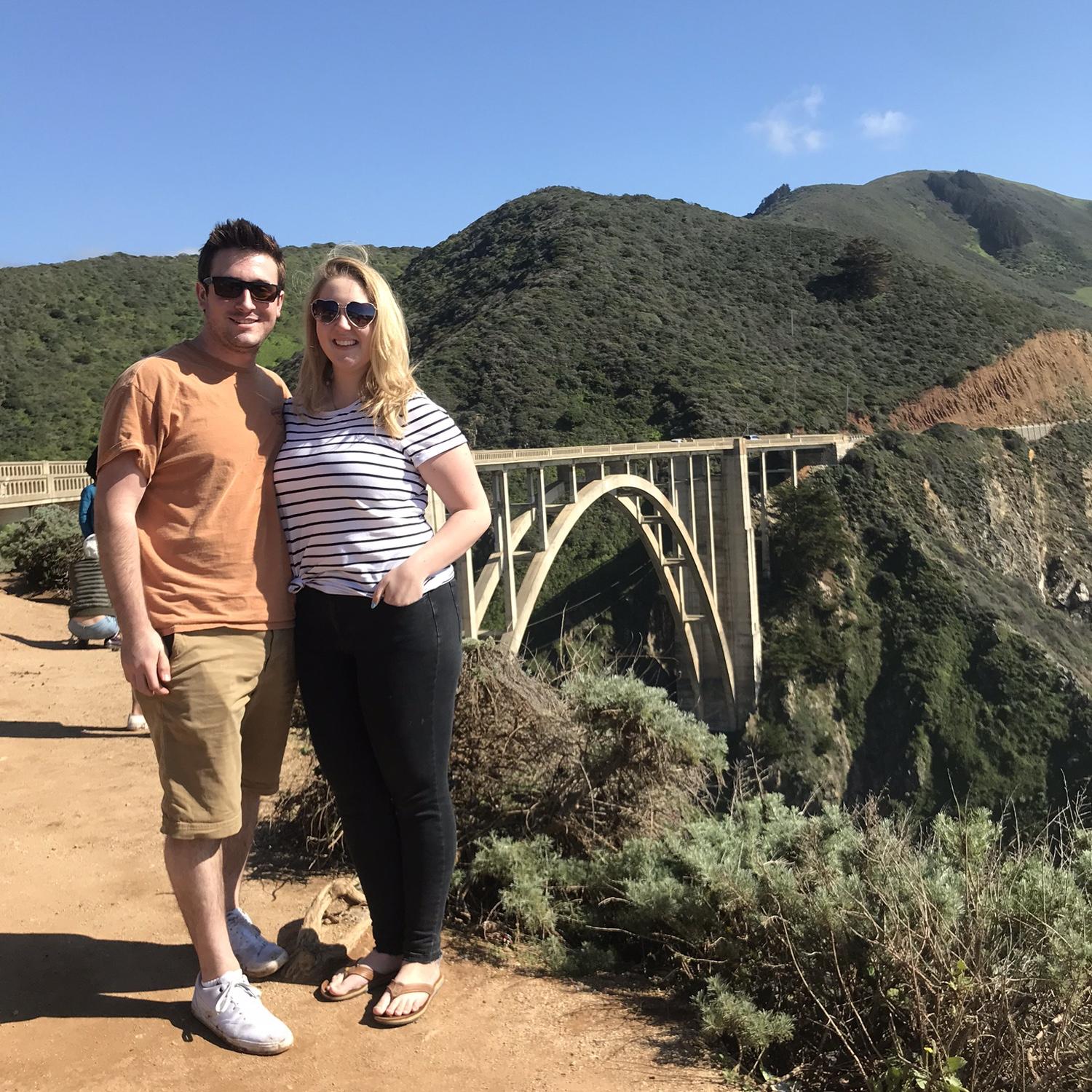 Brad & Amber Dawn on their first road trip in Big Sur, 2018