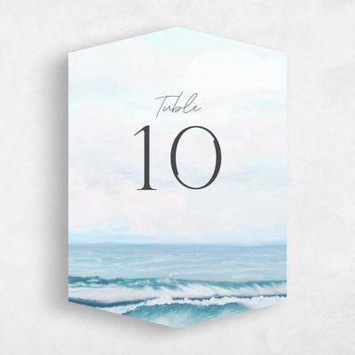 Blue Diamond Wedding Table Number - Clearwater