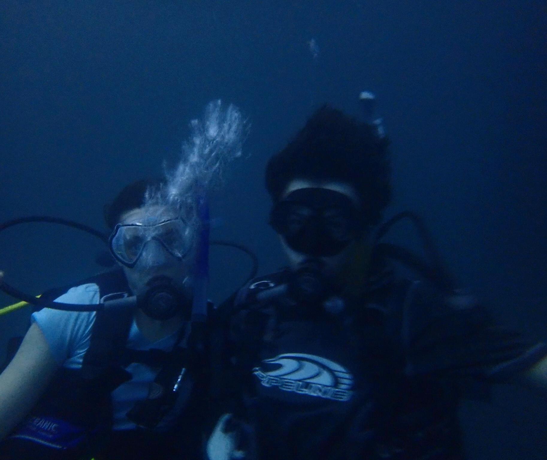 Scuba diving at the crater