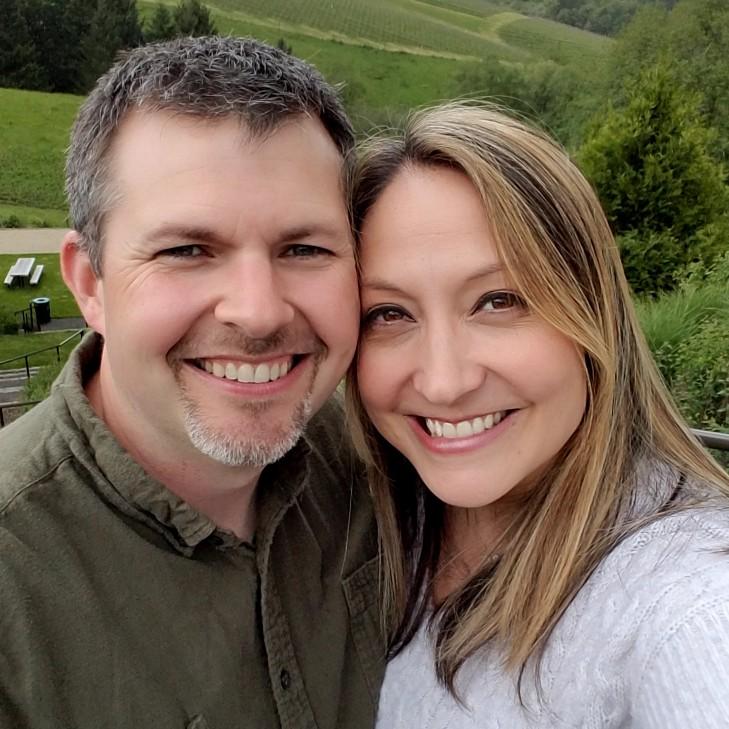 The first time Scott went wine tasting ever, with Robin at Willakenzie Estates.  (May 2017)