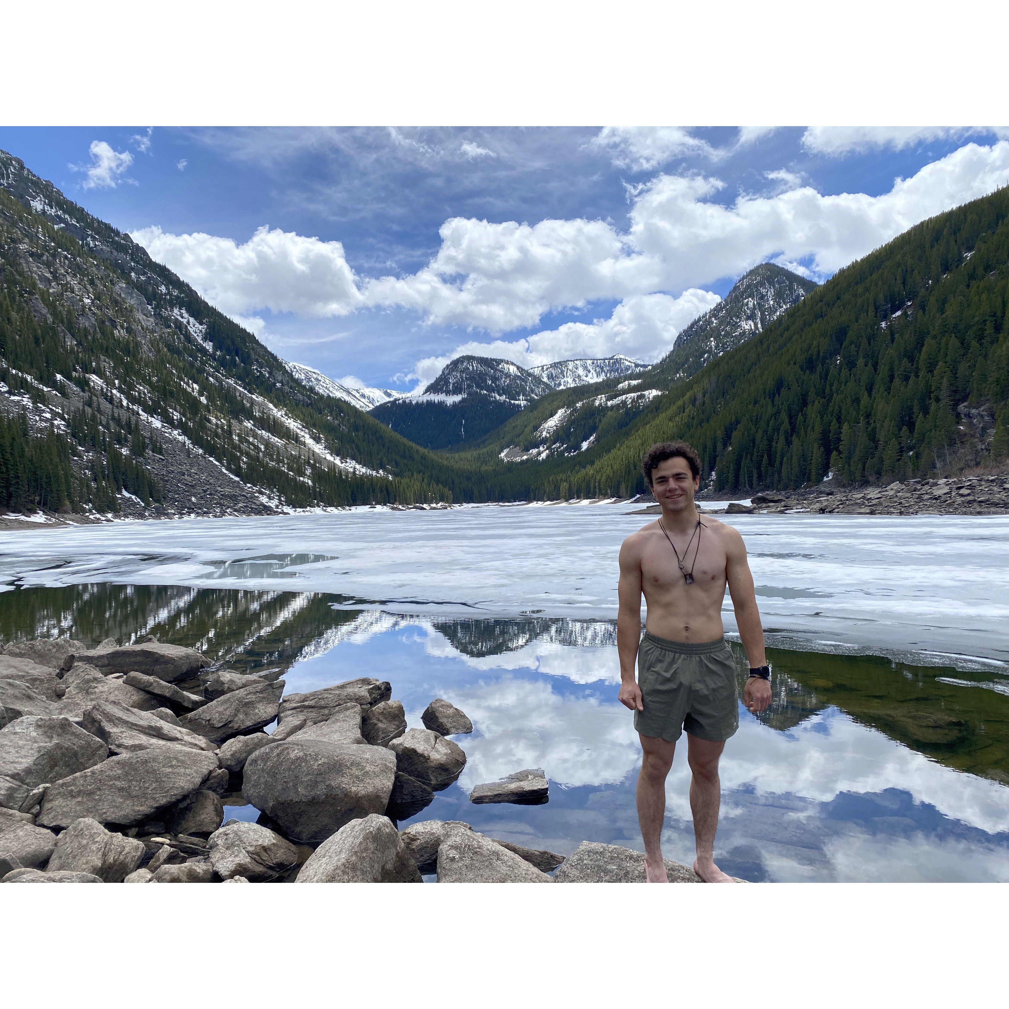Did a polar plunge at lava lake!