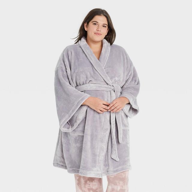 Women's Plus Size Cozy Robe - Stars Above™ Gray 1X-2X