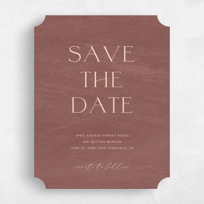 Brown Ticket Wedding Save the Date - Belanger Portrait