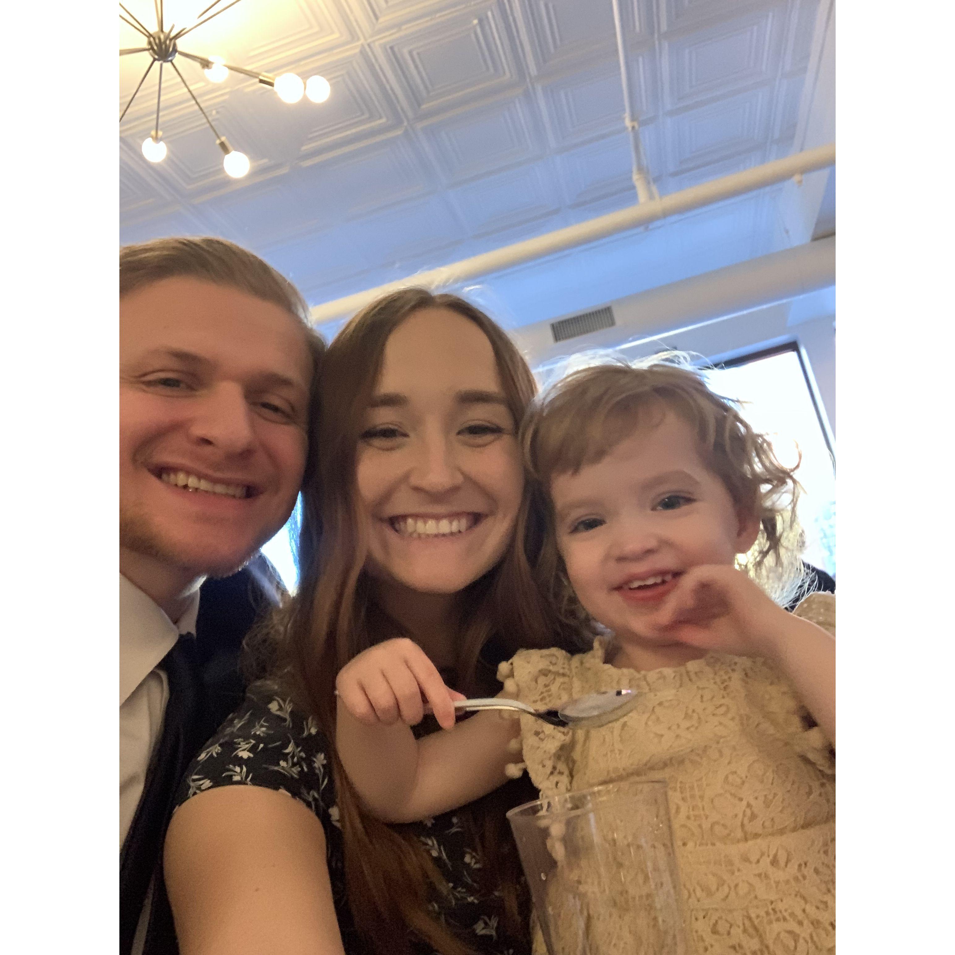 With Sarah's niece (Amber) at the wedding.