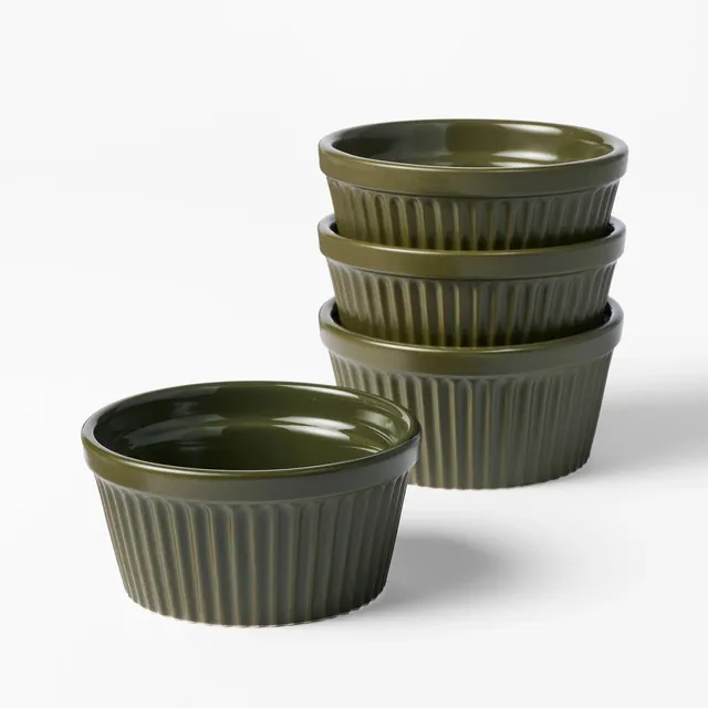 4pk Stoneware Ramekins Green - Figmint™