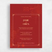 Red Wedding Invitation - Ames Frame