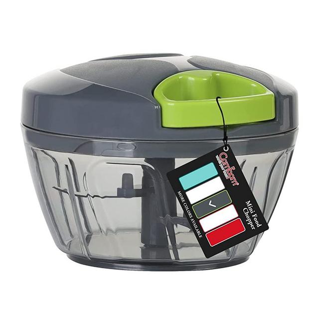 Manual Food Chopper Vegetable Cutter, Chopper Hand String Vegetable Chopper Onions Cutter for Vegetable Fruits Nuts Durable BPA Free Food Safe Material (2 Cup-Gray)