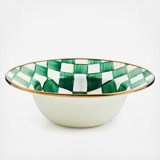 Emerald Check Stainless Steel Serving Bowl
