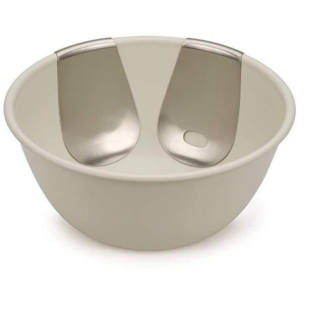 Joseph Joseph 20155 Uno Salad Bowl & Stainless-Steel Servers Set, 3-Pieces, Stone