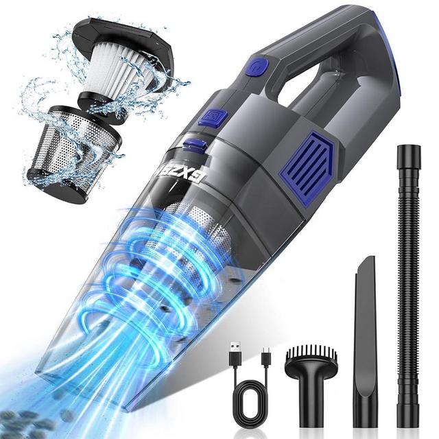 Gxzsk Handheld Vacuum Cordless, 15000PA Strong Suction Hand Held Vacuum Cleaner Rechargeable, Portable Car Vacuum with Multi-Nozzles & Washable Filter, Hand Vacuum for Home, Office, Car, Pets